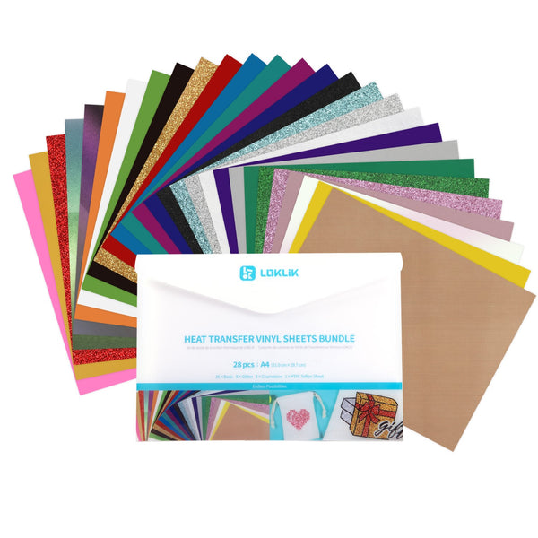 LOKLiK Heat Transfer Vinyl Bundle – 30 A4 Flexfolien