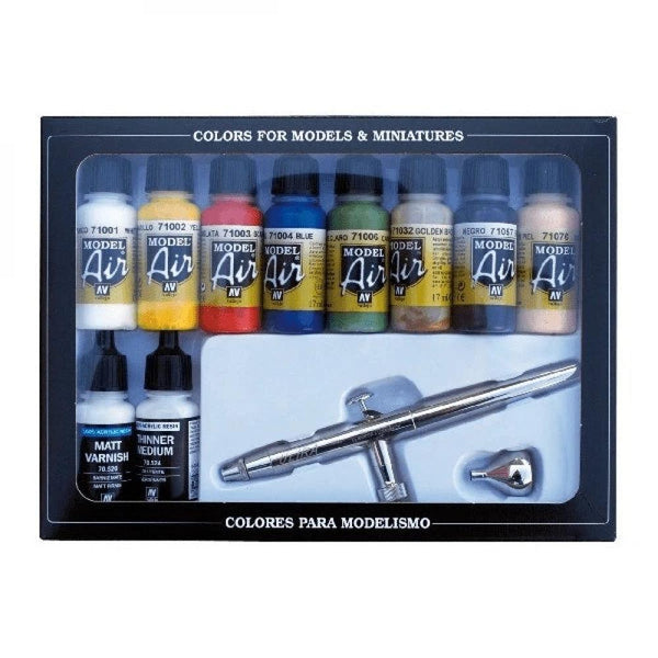 Vallejo Airbrush Set met basiskleuren 10x17ML